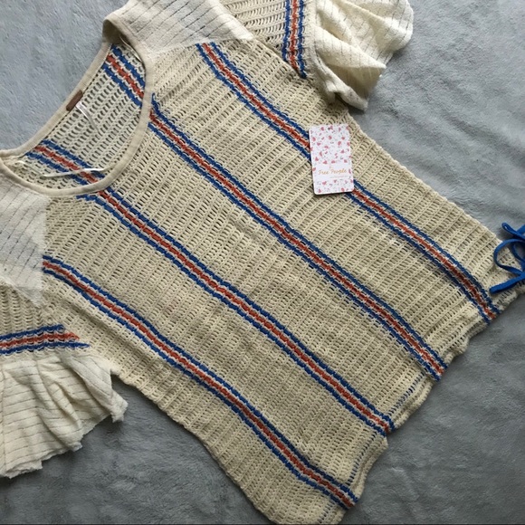 Free People Sweaters - NWT Free People Babes Only Stripe Open Knit Top
